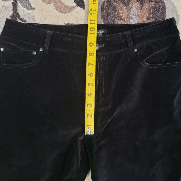 E39 by Eric Straight Leg Black Velvet Women’s Pant Sz 12 - Picture 7 of 11